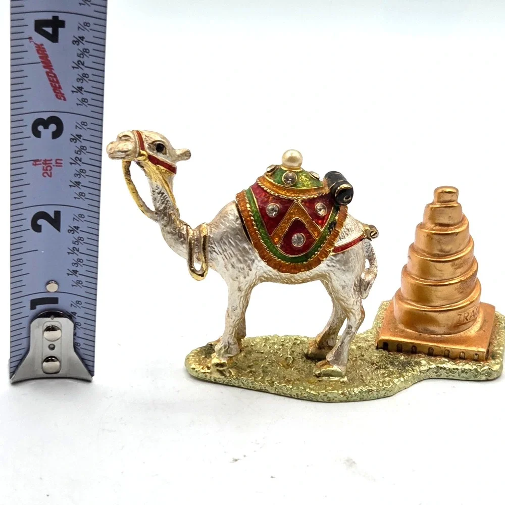 VINTAGE Jeweled Camel‎ Trinket Box Multicolor Hinged with Rhinestones, IRAQ